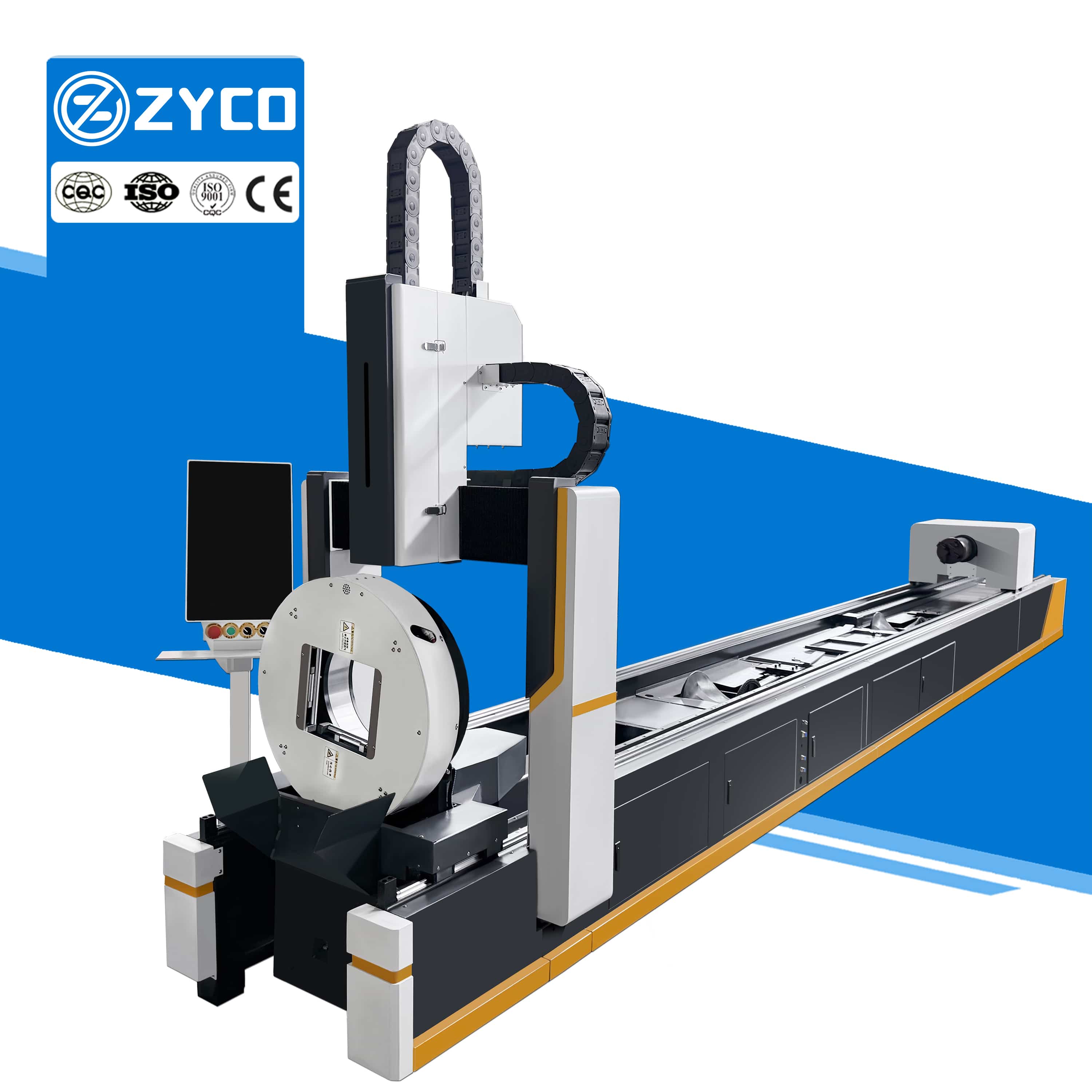 ماكينة قطع الأنابيب بالليزر الليفي CNC الأوتوماتيكية من ZYCO للفولاذ المقاوم للصدأ والفولاذ